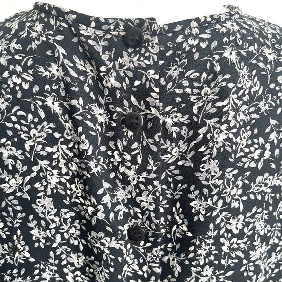 VTG Rena Rowan for Saville Buttons Back Flower Top - Picture 4 of 6
